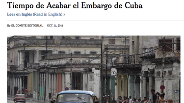 americateve | El diario hace una lectura idílica de las reformas de Raúl Castro y pide la normalización total de relaciones.