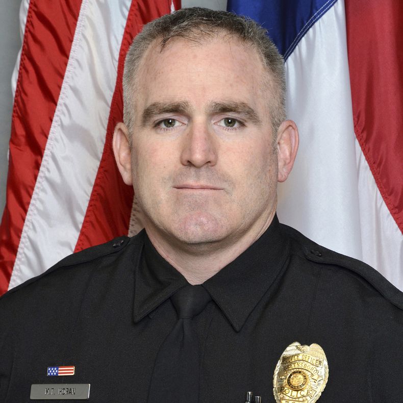 Michael Horan, el policía abatido en Carolina del Norte. Foto suministrada por la Municipalidad de Greensboro, Carolina del Norte (Municipalidad de Greensboro via AP)