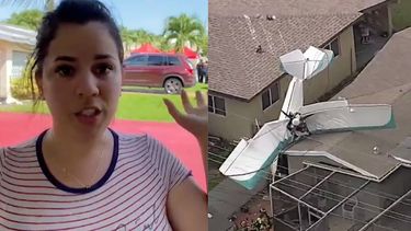 madre cubana de miami pasa el susto de su vida: una avioneta se estrello en el techo de su casa