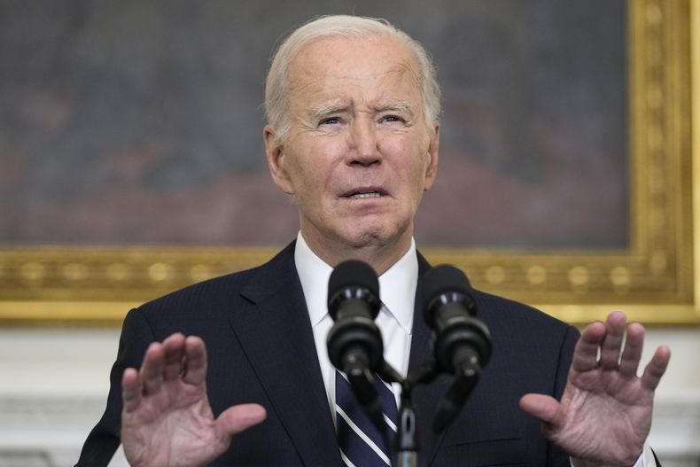 El presidente Joe Biden en la Casa Blanca en Washington, el 7 de octubre de 2023. (Foto AP /Manuel Balce Ceneta)