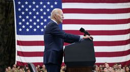 El presidente Joe Biden habla en Fort Liberty, Carolina del Norte, 9 de junio de 2023. (AP Foto/Susan Walsh)