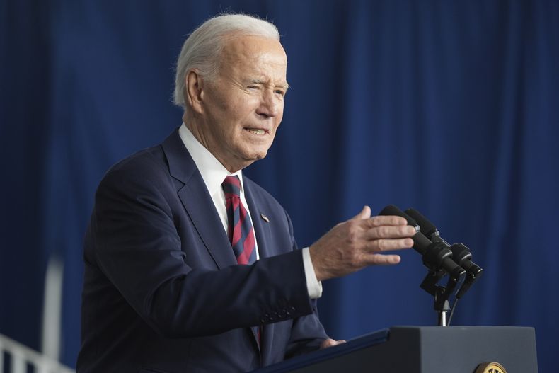 El entonces presidente Joe Biden hablando en Charleston, Carolina del Sur, el 19 de enero del 2025. (AP foto/Stephanie Scarbrough)