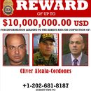 ARCHIVO - Esta imagen proporcionada por el Departamento de Justicia de Estados Unidos muestra un póster que anuncia una recompensa por información que conduzca al arresto de Cliver Alcalá Cordones que fue publicado el 26 de marzo de 2020, como parte de un caso federal en su contra. (Departamento de Justicia de EEUU vía AP, Archivo)