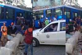 Captado los momentos de pánico que vivieron pasajeros de un Ómnibus en Cuba tras estrellare contra un edificio