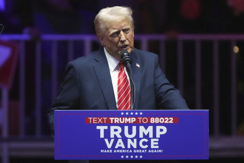 El presidente electo Donald Trump en un evento en Washington el 19 de enero del 2025. (AP foto/Matt Rourke)