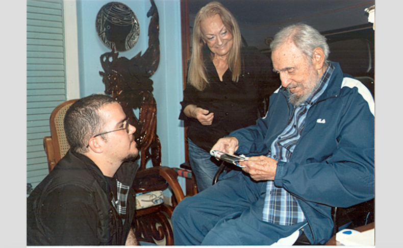 Encuentro de Fidel con Randy Perdomo, presidente de la FEU de la Universidad de La Habana.