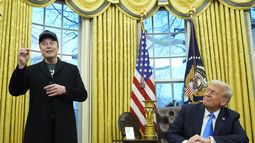 El presidente Donald Trump escucha a Elon Musk en el Despacho Oval de la Casa Blanca, en Washington, el martes 11 de febrero de 2025. (Foto/Alex Brandon)