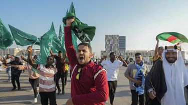Los saudíes, exultantes tras triunfo ante Argentina en Qatar