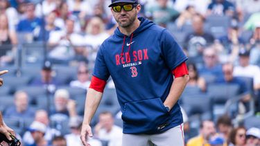 Chad Tracy, mánager de los Medias Rojas de Boston, durant un juego contra los Yankees de Nueva York, el domingo 30 de agosto de 2026, en Nueva York. (AP Foto/Corey Sipkin)