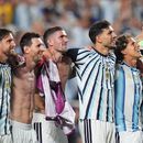 Lionel Messi festeja con sus compañeros de la selección de Argentina tras derrotar a Suiza en los cuartos de final de la Copa del Mundo en Kansas City, Missouri, el sábado 11 de julio de 2026 (AP Foto/Jeff Roberson)