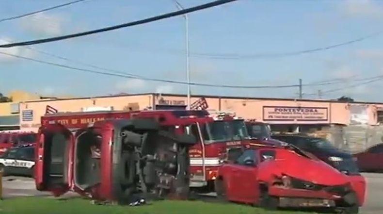 Un aparatoso en el oeste de hialeah dejó cuatro heridos.