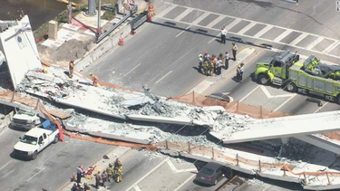 se desploma puente peatonal en fiu, miami
