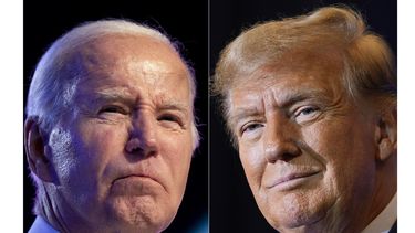 El presidente Joe Biden (i) en una foto tomada el 5 de enero de 2024, y el expresidente Donald Trump (d) en una foto tomada el 19 de enero de 2024. (Foto AP)