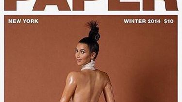 americateve | Kim Kardashian aparece desnuda, con su famoso trasero untado con aceite, en la portada de la edición de invierno de la revista neoyorquina Paper, que con esas imágenes tiene la intención de "reventar internet".