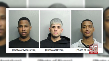 tras las rejas  tres hombres que pertenecen  a una banda que roba en tiendas exclusivas