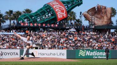 Jackson Jobe, de los Tigres de Detroit, hace un pitcheo ante los Gigantes de San Francisco, el sábado 8 de agosto de 2026 (AP Foto/Jeff Chiu)