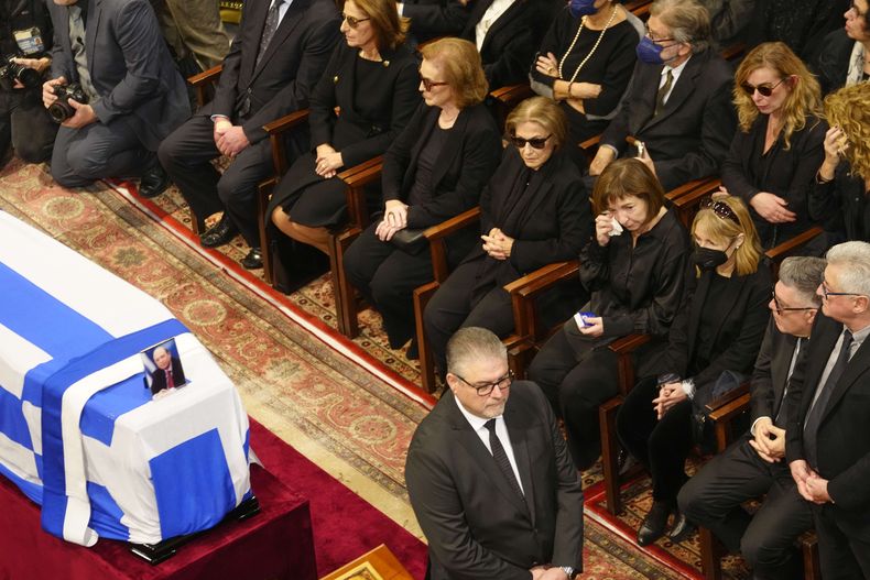 El funeral de Estado del ex primer ministro griego Costas Simitis en Atenas el 9 de enero del 2025. . (AP foto/Petros Giannakouris)
