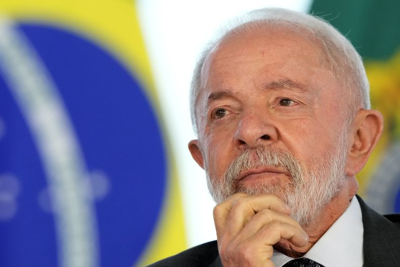 El presidente brasileño Luiz Inácio Lula da Silva en un evento en el Palacio de Planalto en Brasilia el 3 de junio del 2025. (AP foto/Eraldo Peres)