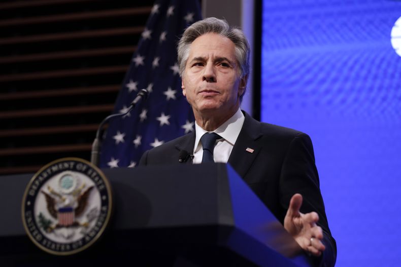 ARCHIVO - El secretario de Estado de Estados Unidos, Antony Blinken, habla durante un evento en Washington, el 14 de enero de 2025. (AP Foto/Luis M. Alvarez, Archivo)