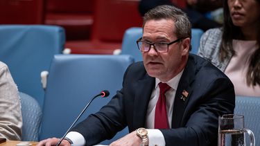 El embajador estadounidense ante la ONU Mike Waltz en la sede de la organización el el 23 de septiembre del 2025. (AP foto/Angelina Katsanis)