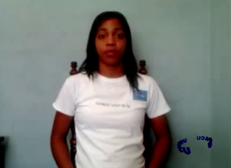 Guillermo Cobas amenaza de muerte a la activista de la UNPACU Ludmila Cedeño Martínez.  En este vídeo también se aprecia el acoso del teniente coronel Alejandro Domínguez Artelles a esta opositora.