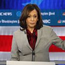 La senadora Kamala Harris, demócrata por California, habla durante un debate de las primarias presidenciales demócratas, el 20 de noviembre de 2019, en Atlanta. (Foto AP/John Bazemore)