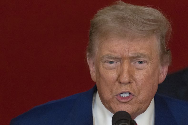 El presidente estadounidense Donald Trump en la Casa Blanca en Washington el 21 de junio del 2025. (Carlos Barria/Pool via AP)