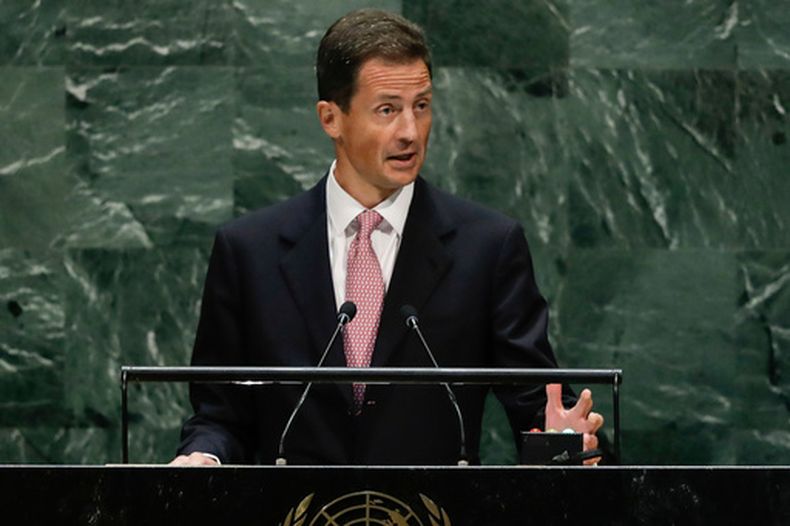 El príncipe Alois de Liechtenstein en la Asamblea General de las Naciones Unidas en Nueva York, el 24 de septiembre del 2019. (AP foto/Frank Franklin II)