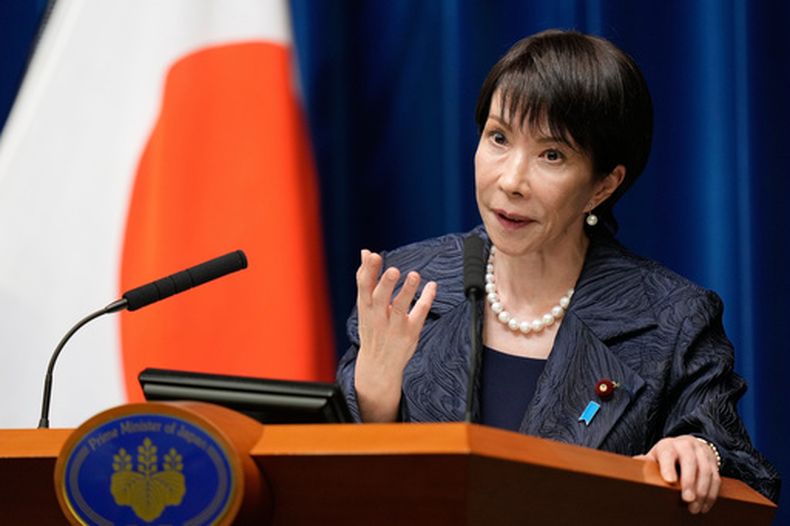 La primera ministra japonesa Sanae Takaichi en Tokio, el 21 de octubre del 2025. (AP foto/Eugene Hoshiko, Pool)