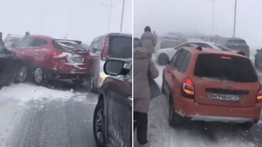 choque en cadena de mas de 100 vehiculos en china debido a condiciones climaticas adversas