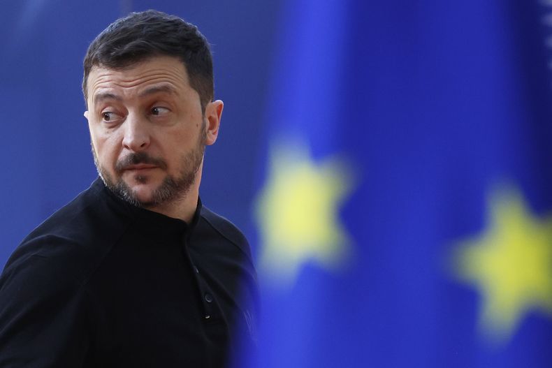 El presidente ucraniano Volodymyr Zelenskyy en Bruselas, Bélgica, el 6 de marzo del 2025. (AP foto/Omar Havana)