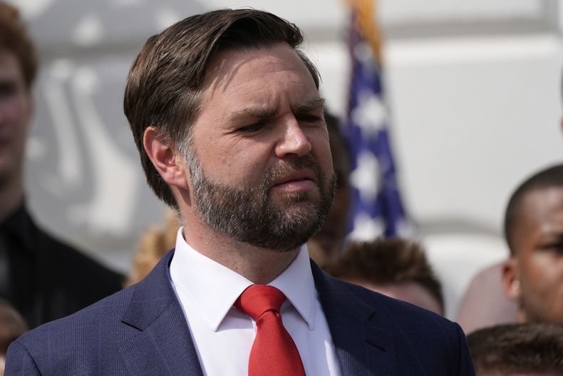 El vicepresidente estadounidense JD Vance en la Casa Blanca en Washington el 14 de abril del 2025. (AP foto/Alex Brandon)