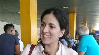 Rosa María Payá a su llegada al aeropuerto internacional José Martí de La Habana.