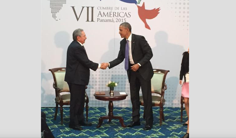 OBAMA RAUL CASTRO reunion