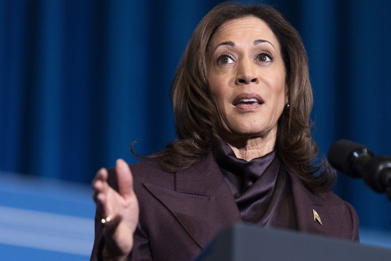 La vicepresidenta Kamala Harris en un evento en Washington el 9 de diciembre del 2024. . (AP foto/Jacquelyn Martin)