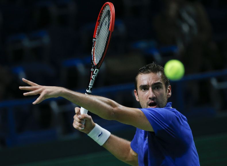 El croata Marin Cilic gan&oacute; la copa Kremlin el 19 de octubre del 2014 al derrotar en la final a su amigo espa&ntilde;ol Roberto Bautista Agut  (AP Foto/Alexander Zemlianichenko)