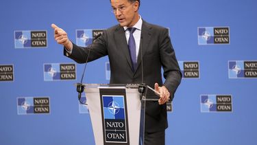 El secretario general de la OTAN, Mark Rutte, habla durante una rueda de prensa al término de una reunión de ministros de Asuntos Exteriores de la OTAN en la sede de la OTAN en Bruselas, el miércoles 4 de diciembre de 2024. (Foto AP/Virginia Mayo)