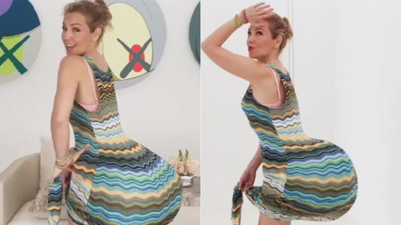 La cantante mexicana presume su exagerada retaguardia en un divertido clip que compartió en Instagram. La estrella del reality show es el blanco de bromas tras su desnudo para Paper Magazine