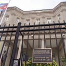 La embajada de Cuba en Washington, el lunes 25 de septiembre de 2023. (AP Foto/Jose Luis Magana)