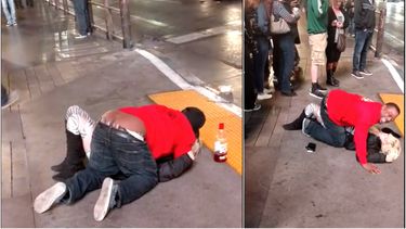afroamericano abusa sexualmente en plena calle de las vegas a una mujer borracha 