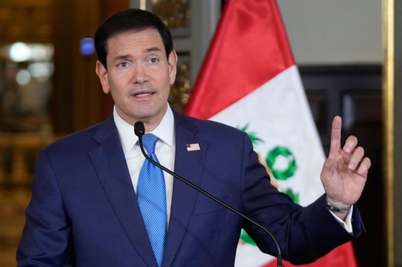 El secretario de Estado Marco Rubio en el palacio presidencial en Lima, Perú, el 10 de septiembre del 2026. (AP foto/Martin Mejia, Pool)