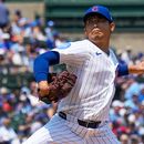 El lanzador abridor de los Cachorros de Chicago, Shota Imanaga, de Japón, lanza contra los Mellizos de Minnesota durante la primera entrada de un partido de béisbol en Chicago, el domingo 19 de julio de 2026. (Foto AP/Nam Y. Huh)