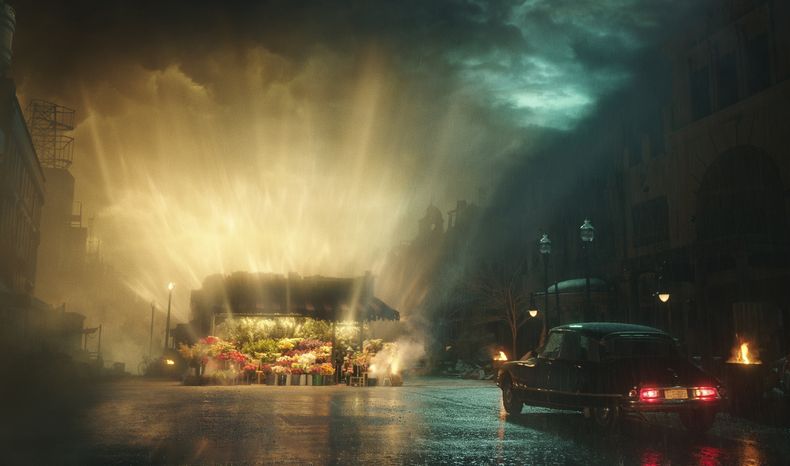 Esta imagen proporcionada por Lionsgate muestra una escena de Megalopolis. (Lionsgate via AP)