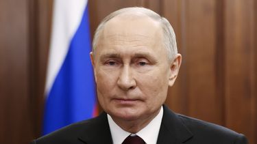 El presidente ruso Vladimir Putin en Moscú el 18 de diciembre de 2023. (Mikhail Klimentyev, Sputnik, Kremlin Pool Photo via AP)
