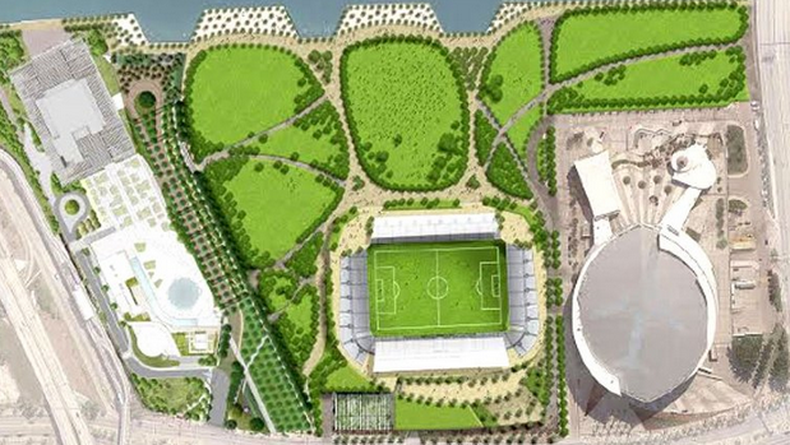 El consorcio Miami Beckham United dio a conocer hoy los primeros bocetos del proyecto. Esperan así acallar las críticas de ambientalistas, que se oponen al uso de parte del Museum Park y el relleno del embarcadero junto al American Airlines Arena