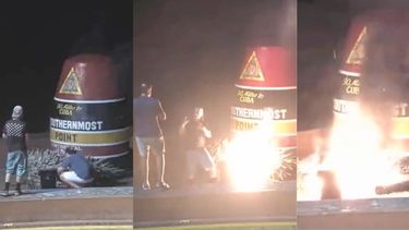 revelan el video del momento donde queman la boya de las 90 millas a cuba en key west