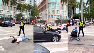 video: policia de miami balea a un hombre que lo intento atropellar durante festival en bayfront park, downtown miami