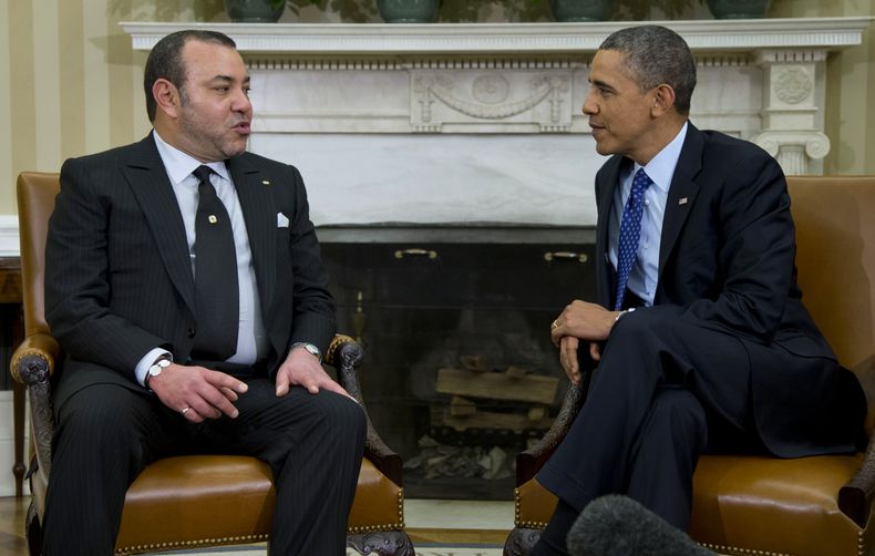 El presidente Barack Obama se entrevista con el rey de Marruecos, Mohamed VI, el viernes 22 de noviembre del 2013 en la Casa Blanca de Washington. (Foto AP/Evan Vucci)
