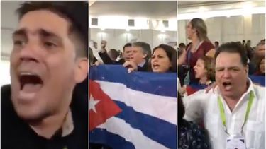 turbas del regimen castrista protagonizan una bochornosa y agresiva protesta en la cumbre de las americas