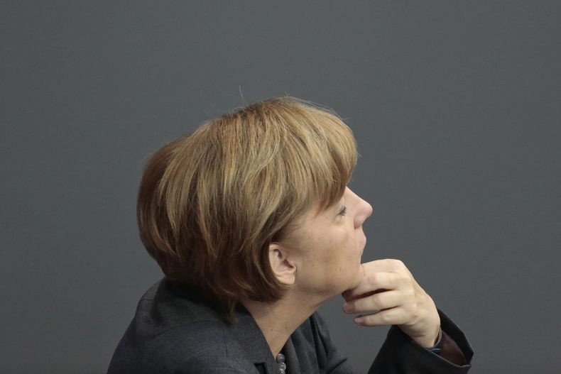 La canciller alemana Angela Merkel en el debate sobre el presupuesto alem&aacute;n del 2014 en Berl&iacute;n el martes8 de abril del 2014. (Foto AP/Markus Schreiber)